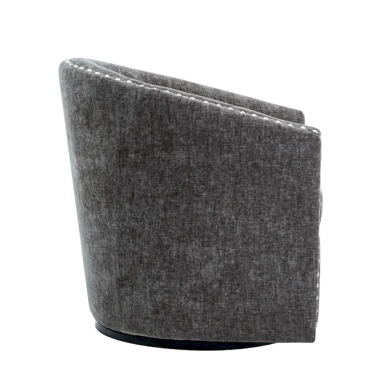 Fauteuil d'appoint pivotant Porthos Home Wesa en tissu capitonné