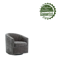 Fauteuil d'appoint pivotant Porthos Home Wesa en tissu capitonné