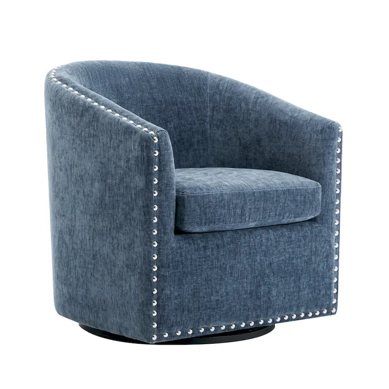 Fauteuil d'appoint pivotant Porthos Home Wesa en tissu capitonné