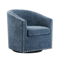 Fauteuil d'appoint pivotant Porthos Home Wesa en tissu capitonné