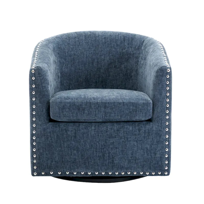 Fauteuil d'appoint pivotant Porthos Home Wesa en tissu capitonné