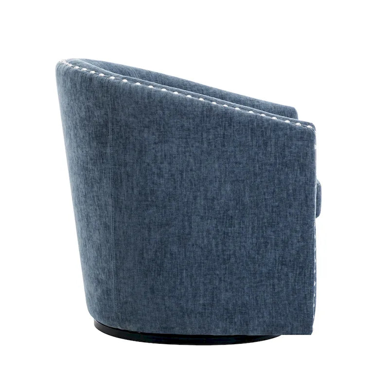 Fauteuil d'appoint pivotant Porthos Home Wesa en tissu capitonné