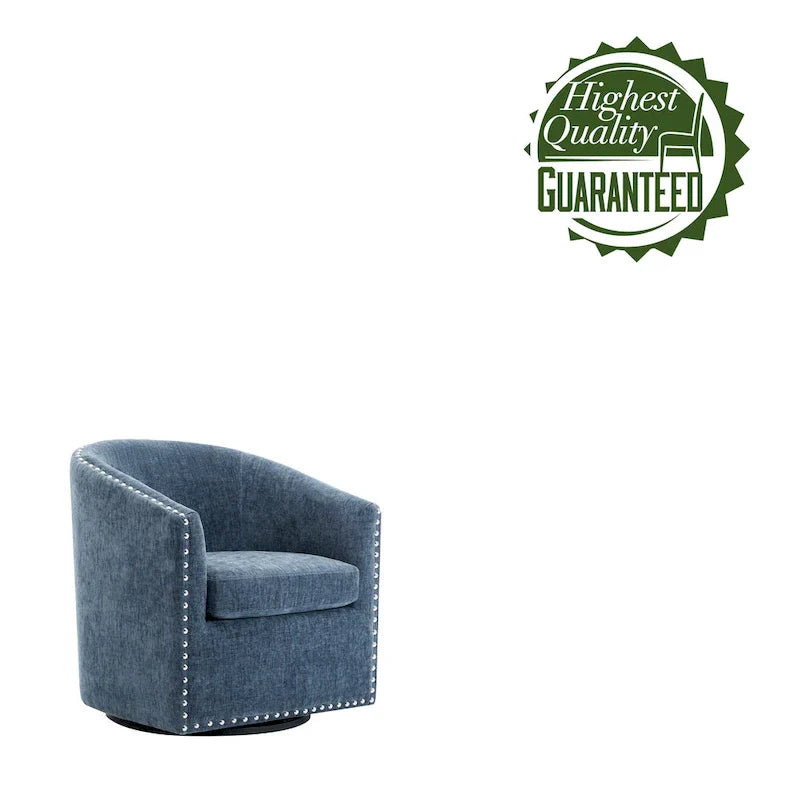 Fauteuil d'appoint pivotant Porthos Home Wesa en tissu capitonné