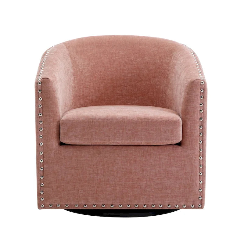 Fauteuil d'appoint pivotant Porthos Home Wesa en tissu capitonné