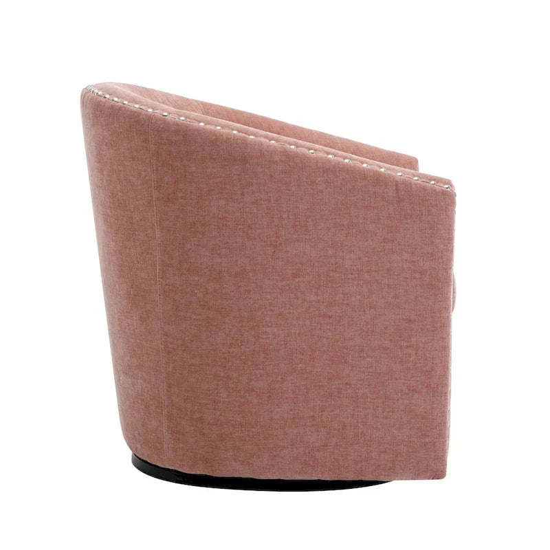 Fauteuil d'appoint pivotant Porthos Home Wesa en tissu capitonné