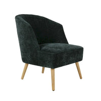 Fauteuil d'appoint en velours côtelé Quilla de Porthos Home avec pieds en bois d'hévéa