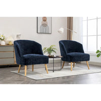 Fauteuil d'appoint en velours côtelé Quilla de Porthos Home avec pieds en bois d'hévéa
