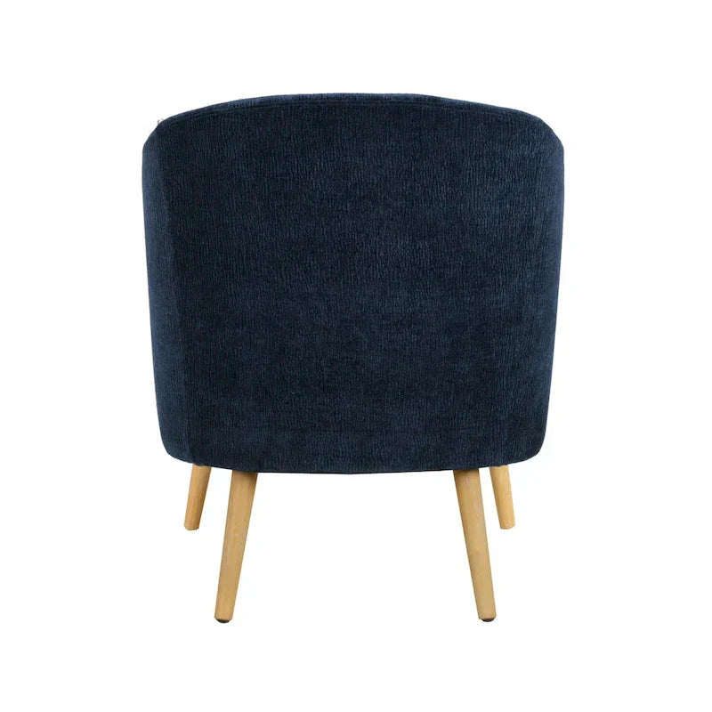 Fauteuil d'appoint en velours côtelé Quilla de Porthos Home avec pieds en bois d'hévéa