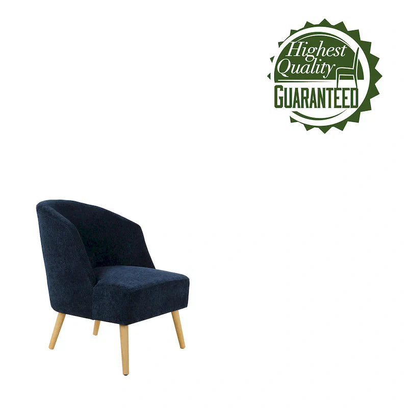 Fauteuil d'appoint en velours côtelé Quilla de Porthos Home avec pieds en bois d'hévéa