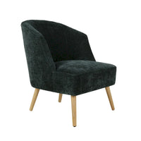 Fauteuil d'appoint en velours côtelé Quilla de Porthos Home avec pieds en bois d'hévéa