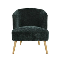 Fauteuil d'appoint en velours côtelé Quilla de Porthos Home avec pieds en bois d'hévéa
