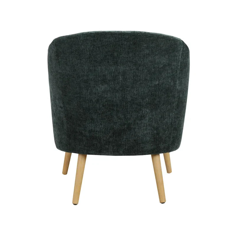 Fauteuil d'appoint en velours côtelé Quilla de Porthos Home avec pieds en bois d'hévéa