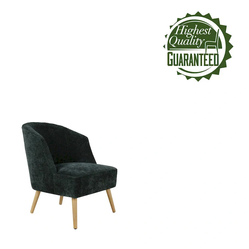 Fauteuil d'appoint en velours côtelé Quilla de Porthos Home avec pieds en bois d'hévéa