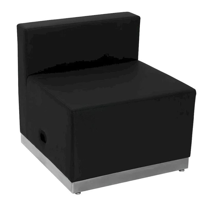 Fauteuil LeatherSoft avec base en acier inoxydable brossé - mobilier d'accueil