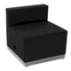 Fauteuil LeatherSoft avec base en acier inoxydable brossé - mobilier d'accueil