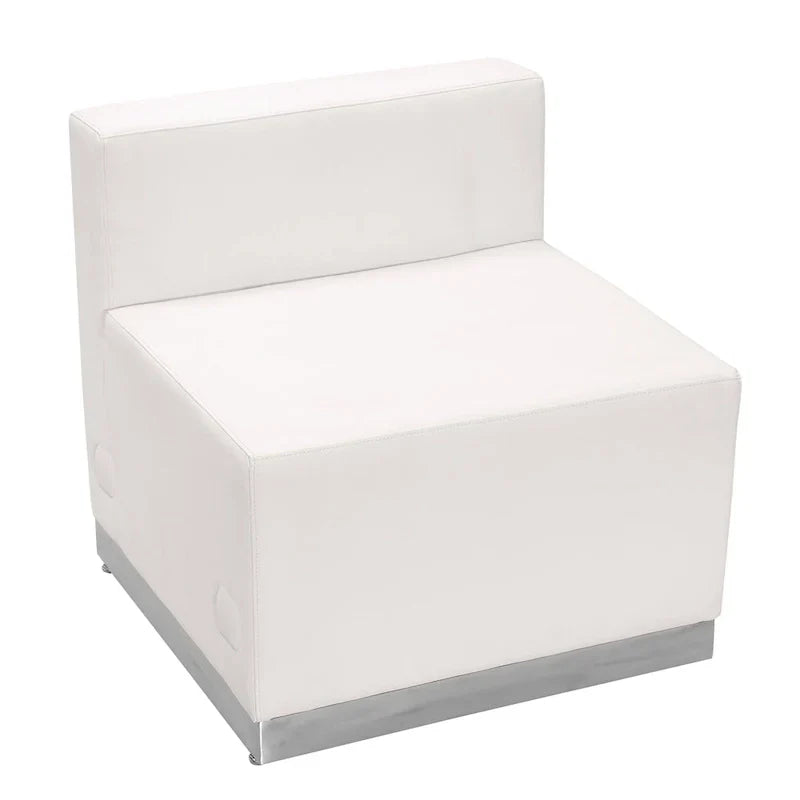 Fauteuil LeatherSoft avec base en acier inoxydable brossé - mobilier d'accueil
