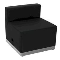 Fauteuil LeatherSoft avec base en acier inoxydable brossé - mobilier d'accueil