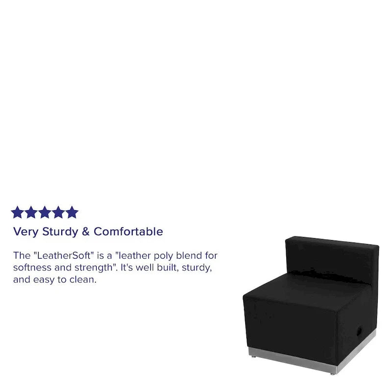 Chaise LeatherSoft avec base en acier inoxydable brossé - Mobilier de réception