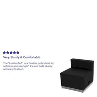Fauteuil LeatherSoft avec base en acier inoxydable brossé - mobilier d'accueil