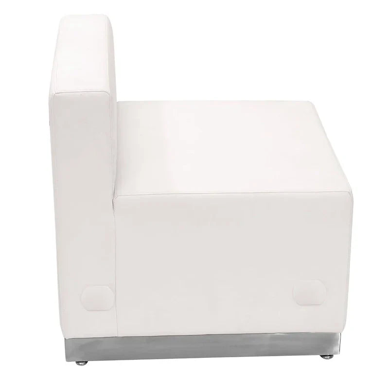 Fauteuil LeatherSoft avec base en acier inoxydable brossé - mobilier d'accueil