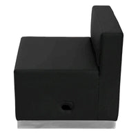 Fauteuil LeatherSoft avec base en acier inoxydable brossé - mobilier d'accueil