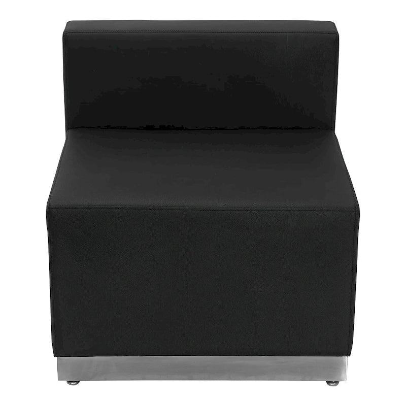 Chaise LeatherSoft avec base en acier inoxydable brossé - Mobilier de réception
