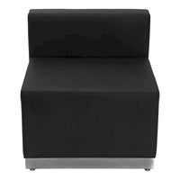 Fauteuil LeatherSoft avec base en acier inoxydable brossé - mobilier d'accueil