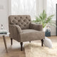 Purani - Fauteuil d'appoint large transitionnel capitonné en vinyle avec coussin en T par Furniture of America