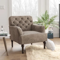 Purani - Fauteuil d'appoint large transitionnel capitonné en vinyle avec coussin en T par Furniture of America