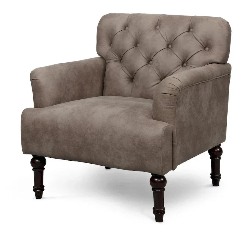 Purani - Fauteuil d'appoint large transitionnel capitonné en vinyle avec coussin en T par Furniture of America