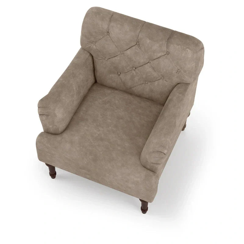 Purani - Fauteuil d'appoint large transitionnel capitonné en vinyle avec coussin en T par Furniture of America