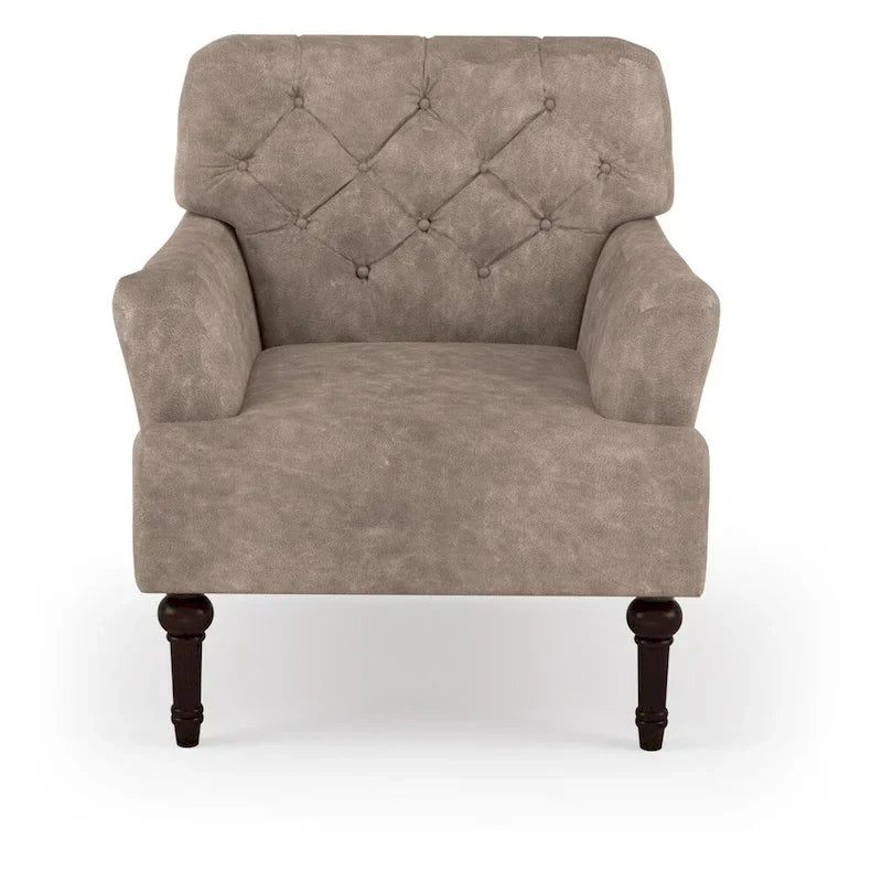 Purani - Fauteuil d'appoint large transitionnel capitonné en vinyle avec coussin en T par Furniture of America