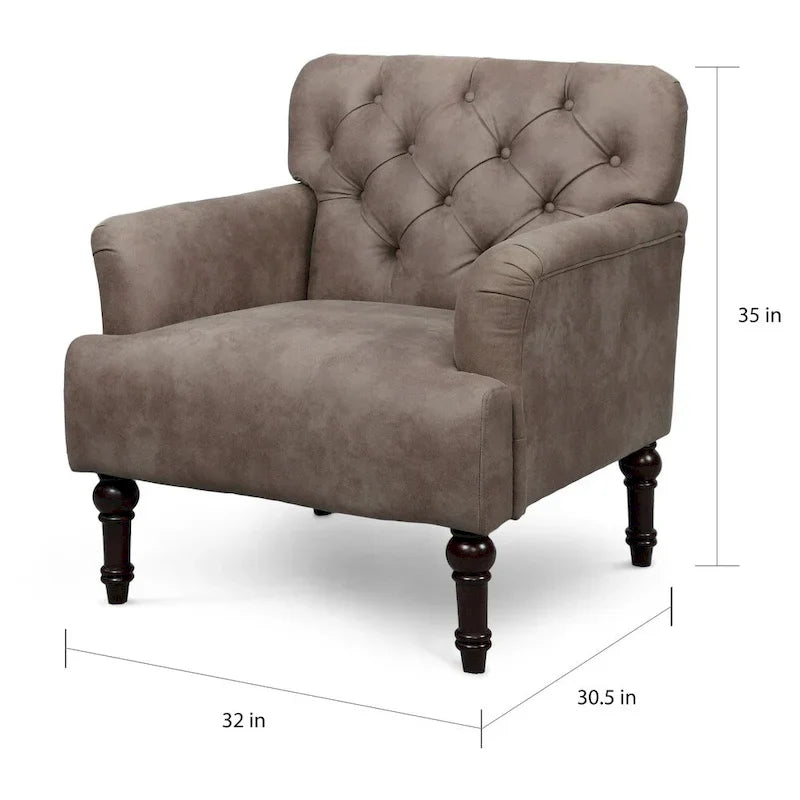 Purani - Fauteuil d'appoint large transitionnel capitonné en vinyle avec coussin en T par Furniture of America