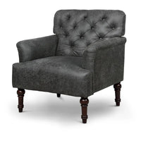 Purani - Fauteuil d'appoint large transitionnel capitonné en vinyle avec coussin en T par Furniture of America