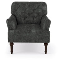 Purani - Fauteuil d'appoint large transitionnel capitonné en vinyle avec coussin en T par Furniture of America