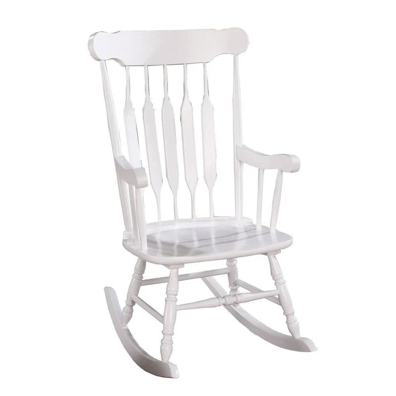 Chaise berçante en bois blanc de style campagnard Windsor