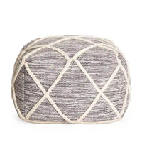 Jani Kirkwood Lake Pouf ottoman bleu 22 pouces - Repose-pieds fait main pour salon, chambre, chambre de bébé, chambre d'enfant