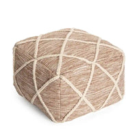 Jani Kirkwood Lake Pouf ottoman bleu 22 pouces - Repose-pieds fait main pour salon, chambre, chambre de bébé, chambre d'enfant