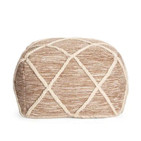 Jani Kirkwood Lake Pouf ottoman bleu 22 pouces - Repose-pieds fait main pour salon, chambre, chambre de bébé, chambre d'enfant