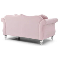 Causeuse Chesterfield en Velours Hollywood 68 pouces avec 2 Coussins Décoratifs - 68L x 35l x 34H pouces