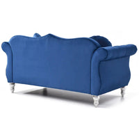 Causeuse Chesterfield en Velours Hollywood 68 pouces avec 2 Coussins Décoratifs - 68L x 35l x 34H pouces