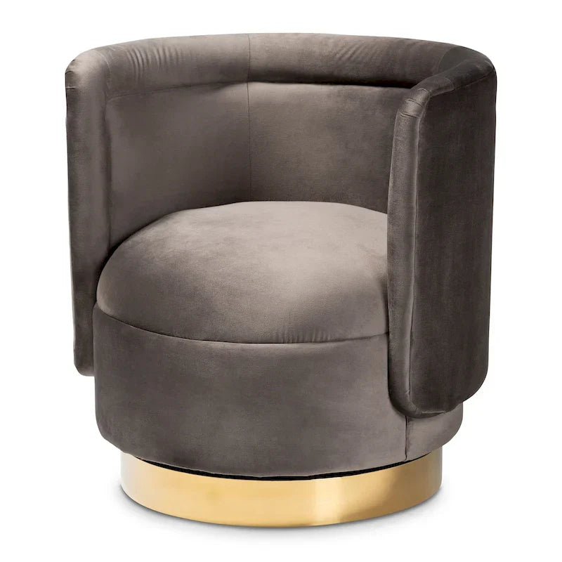 Fauteuil d'appoint pivotant rembourré Saffi Glam et Luxe