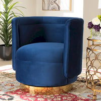 Fauteuil d'appoint pivotant rembourré Saffi Glam et Luxe