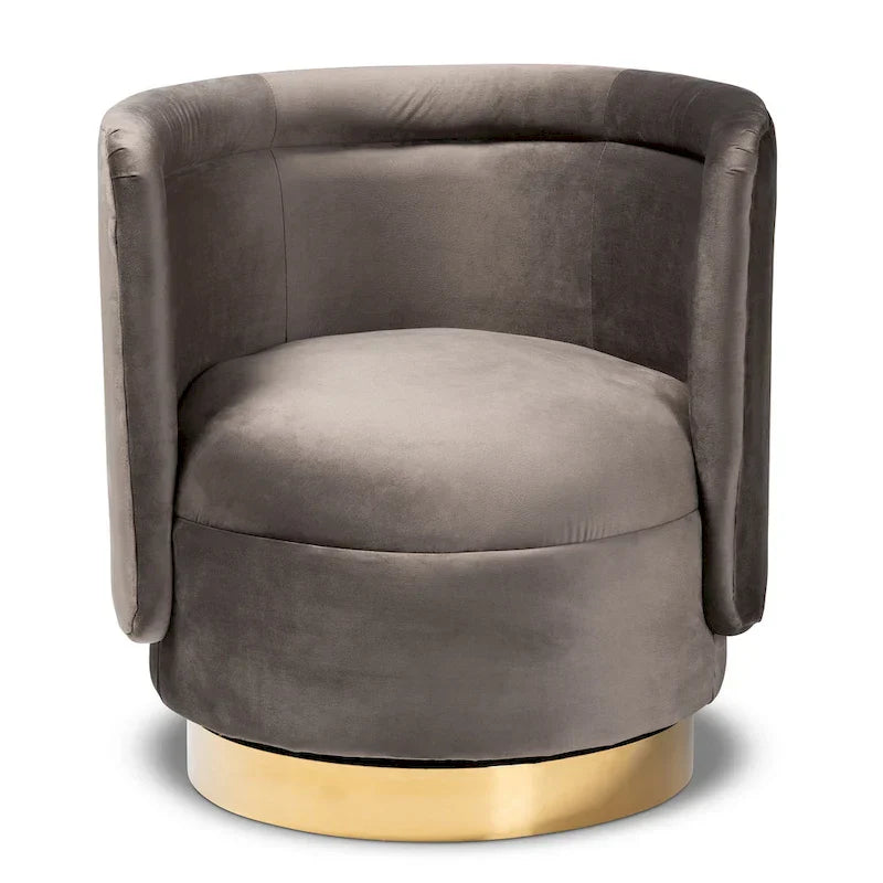 Fauteuil d'appoint pivotant rembourré Saffi Glam et Luxe