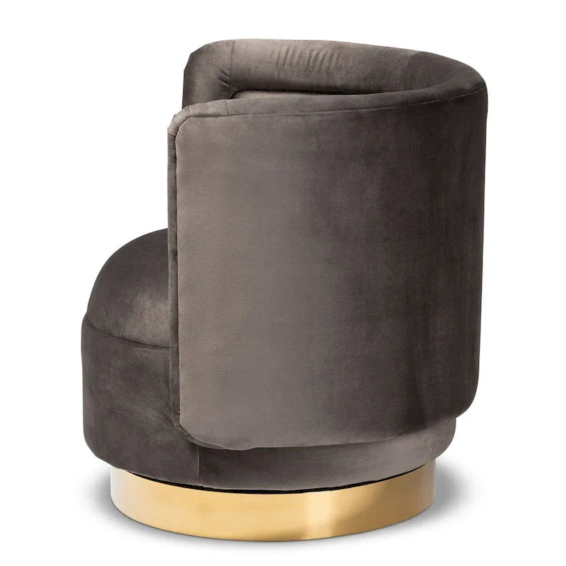Fauteuil d'appoint pivotant rembourré Saffi Glam et Luxe
