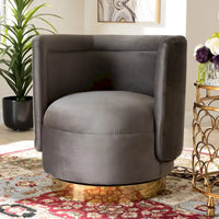 Fauteuil d'appoint pivotant rembourré Saffi Glam et Luxe