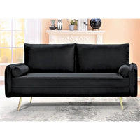Canapé en polyester 70W Villeda avec accoudoirs carrés