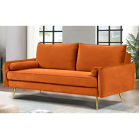 Canapé en polyester 70W Villeda avec accoudoirs carrés