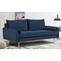 Canapé en polyester 70W Villeda avec accoudoirs carrés
