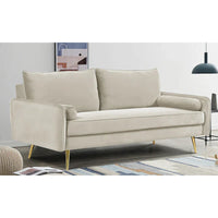 Canapé en polyester 70W Villeda avec accoudoirs carrés